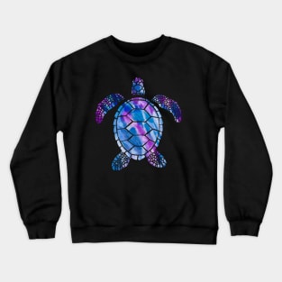 Purple and Blue Watercolor Sea Turtle Crewneck Sweatshirt